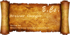 Breiner Csongor névjegykártya